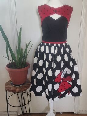 Retro Black & Red Polka Dot Circle Skirt by